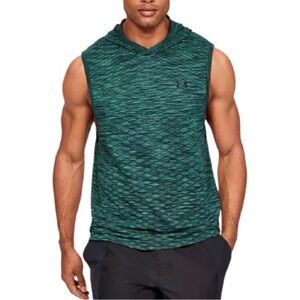 Under Armour teal/black UA Vanish Seamless Sleeveless Hoodie Shirt L